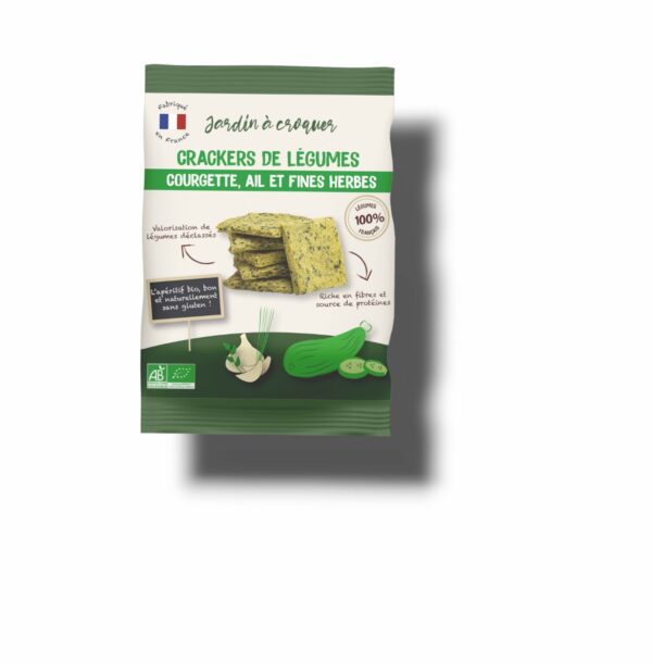 CRACKERS DE LEGUMES COURGETTE. AIL&FINES HERBES 70 GR